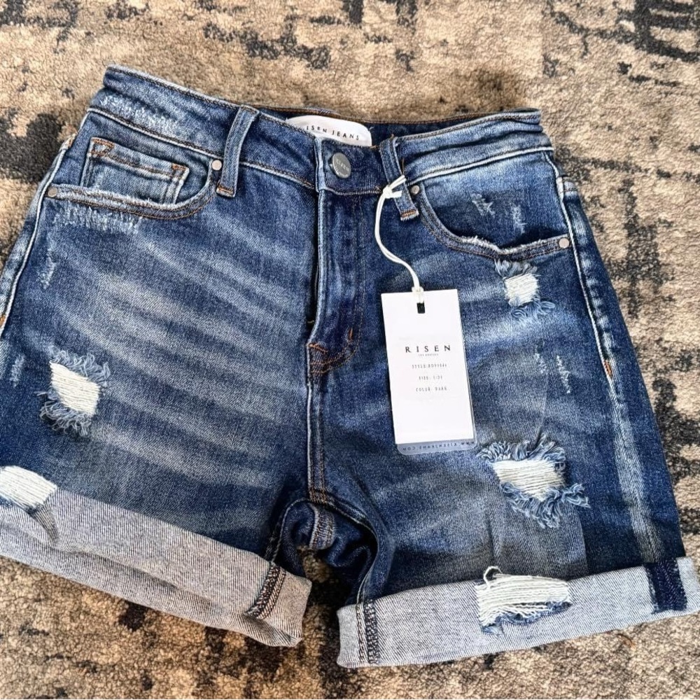 Risen Distressed Denim Shorts